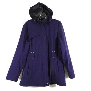 ZeroXposur Jacket Coat Women's Size M Blue Fleece Lined Water Repellent Hooded